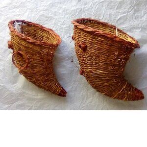 Pack of 2 Celebrate It Horn Basket, 13.5" x 9.5" x 8" & 15.5" x 11" x 9.5"